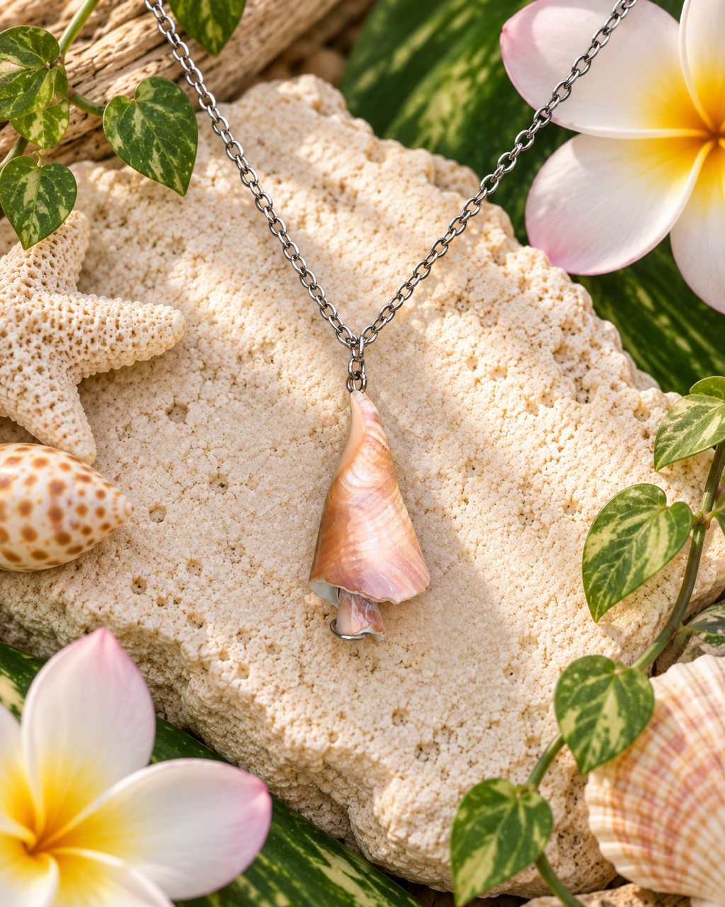 Sunset Shell Shroom Necklace!