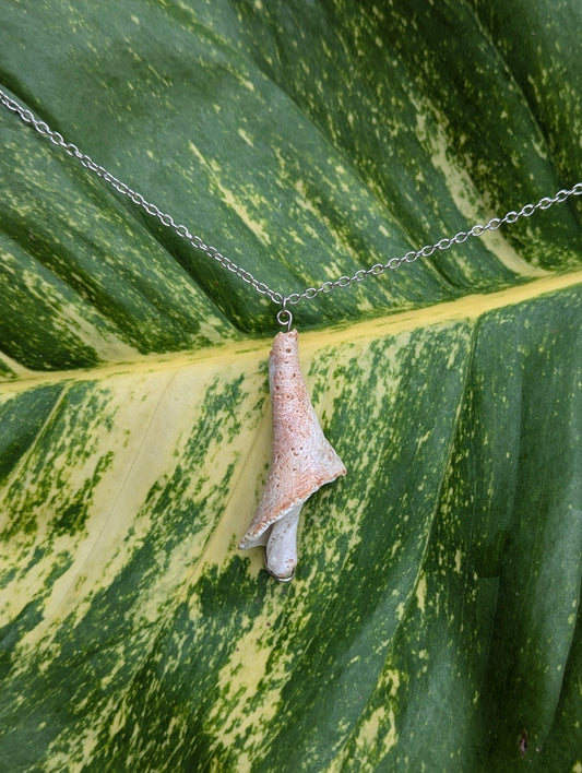 Coral Lace Shell Shroom Necklace!