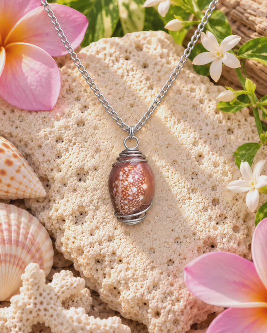 Patterned Cowrie Shell Necklace!