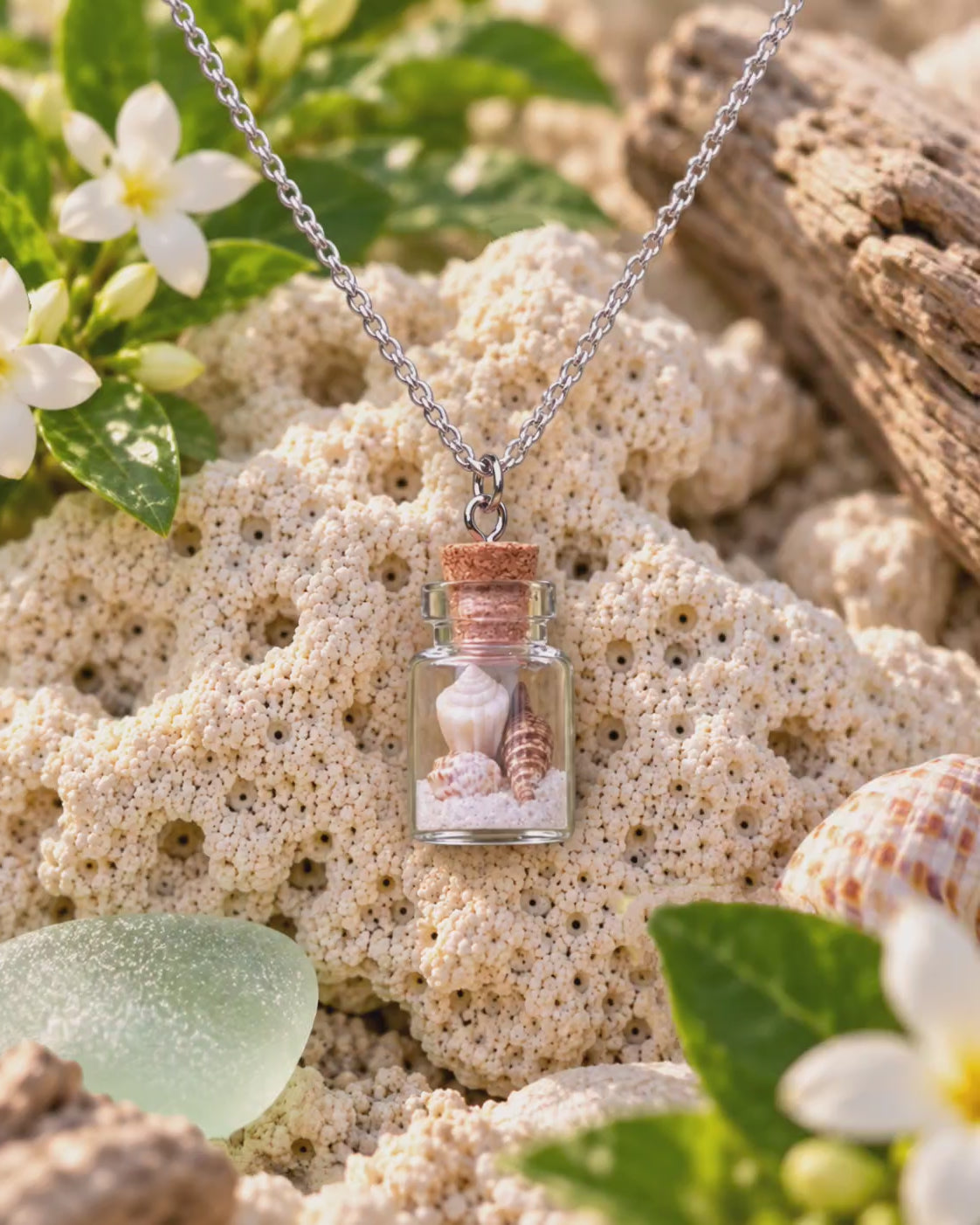 Mini Seashell Bottle Necklace!