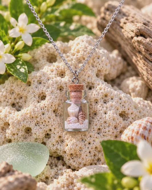 Mini Seashell Bottle Necklace!